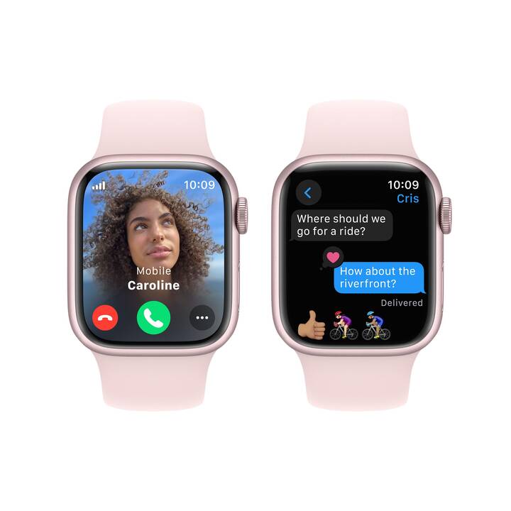 APPLE Watch Series 9 GPS + Cellular (41 mm, Aluminium, Rose, S/M)