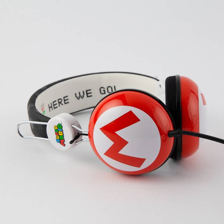 OTL TECHNOLOGIES Super Mario Icon Dome Casque d'écoute pour enfants (Over-Ear, Rouge, Multicolore)