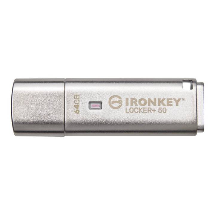 KINGSTON TECHNOLOGY IronKey Locker+ 50 (64 GB, USB 3.0 de type A)