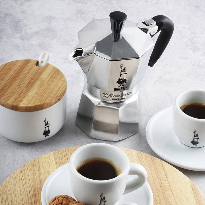 BIALETTI Moka Express (2 Tassen, Silber, Schwarz, Aluminium)