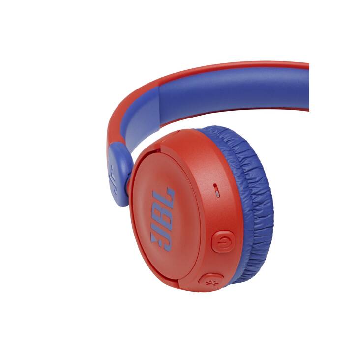 JBL BY HARMAN Jr 310BT Cuffie per bambini (On-Ear, Bluetooth 5.0, Blu, Rosso)
