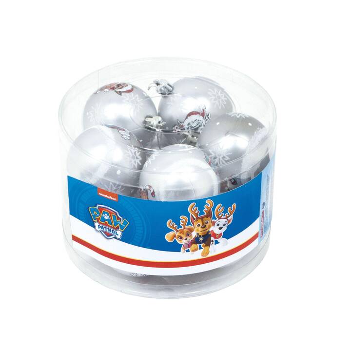 ARDITEX Weihnachtsbaumkugeln Mit Peppa Wutz Motiv – 6 Stück, 8 Cm Durchmesser, Silber Mit Schnee-Effekt