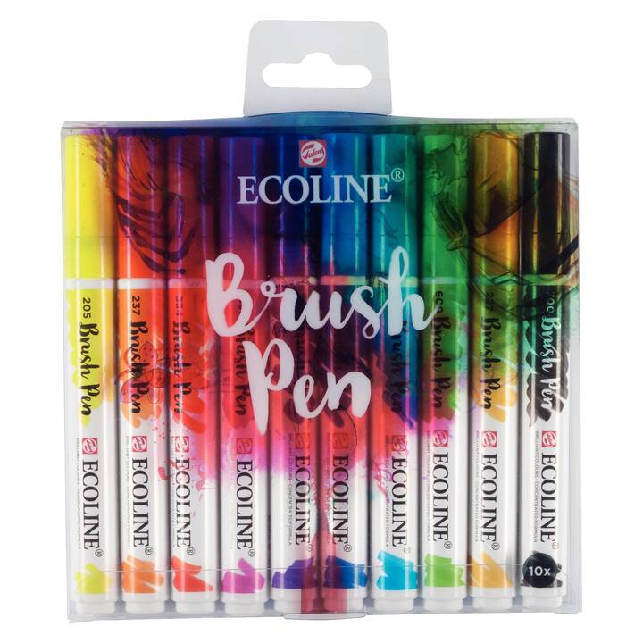 TALENS Brush Pen Crayon feutre (Mauve, Jaune, Orange, Noir, Magenta, Vert, Bleu, 10 pièce)