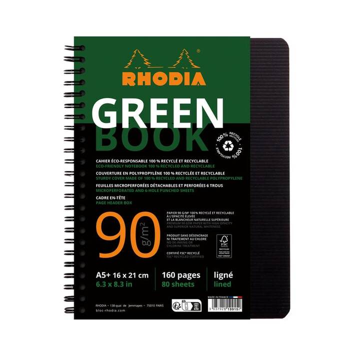 RHODIA Carnets Greenbook (A5, Ligné)