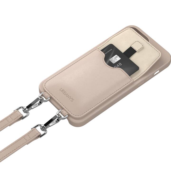 URBANY'S Backcover con cordoncino Beach Beauty (iPhone 15 Plus, Beige)
