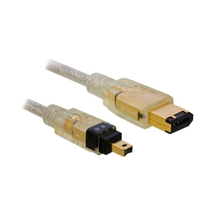 DELOCK Firewire-Kabel (IEEE 1394a 4-polig, IEEE 1394a 6-polig, 1 m)