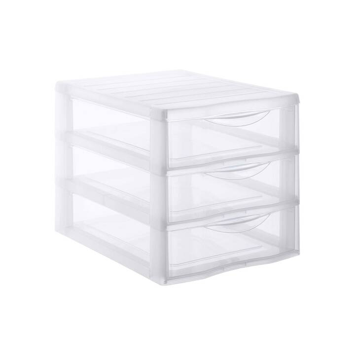 SUNDIS Büroschubladenbox Orgamix (A4, 26.0 cm  x 36.0 cm  x 26.0 cm, Transparent)
