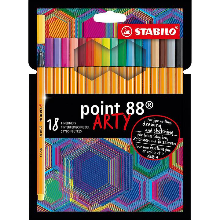 STABILO Point 88 Traceur fin (Multicolore, 18 pièce)