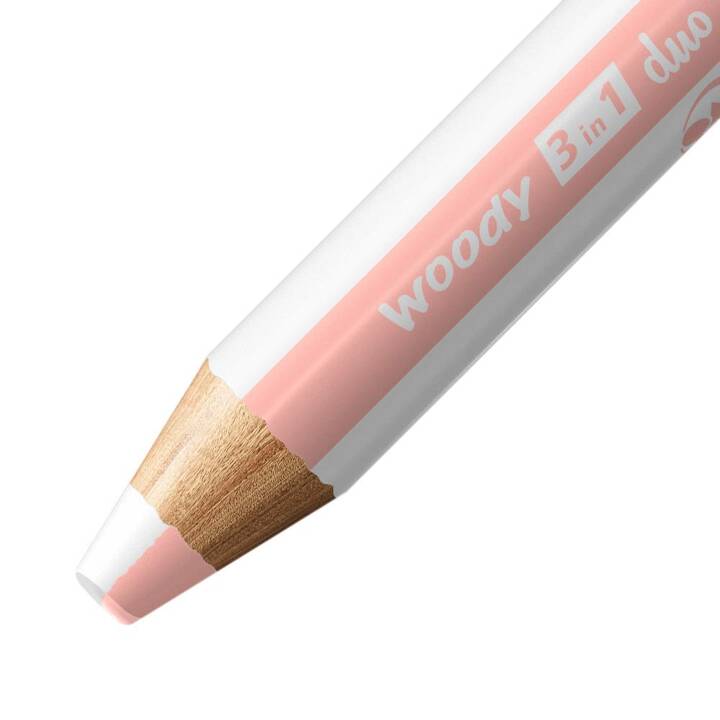 STABILO Crayons de couleur Woody 3 in 1 (Blanc, Rose, 5 pièce)