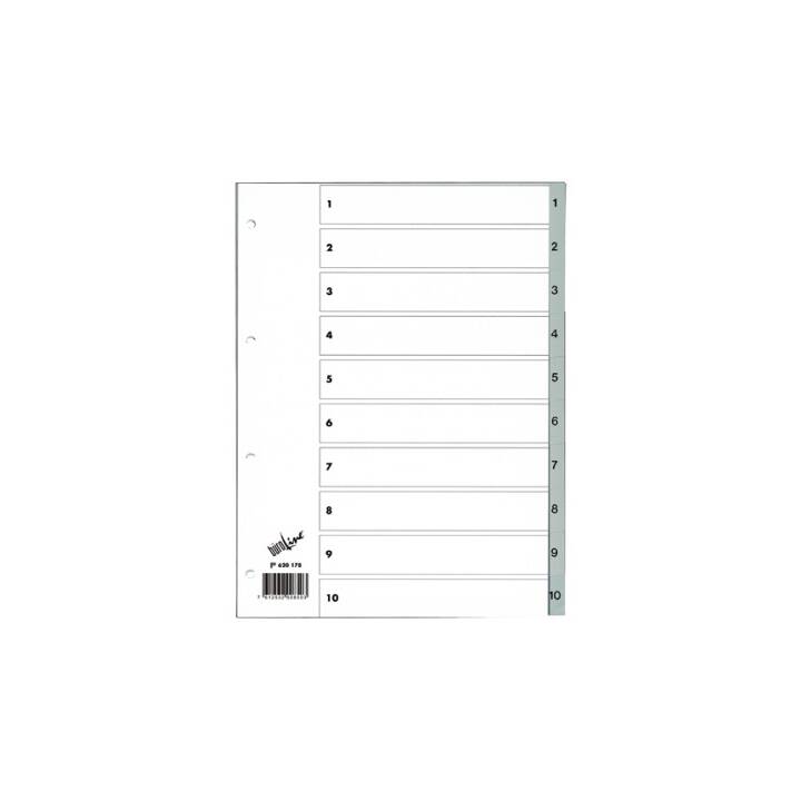 BÜROLINE Register (10 x A4, Nummerisch)