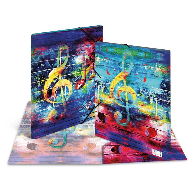 HERMA Cartellina con elastico Music (Multicolore, A4, 1 pezzo)