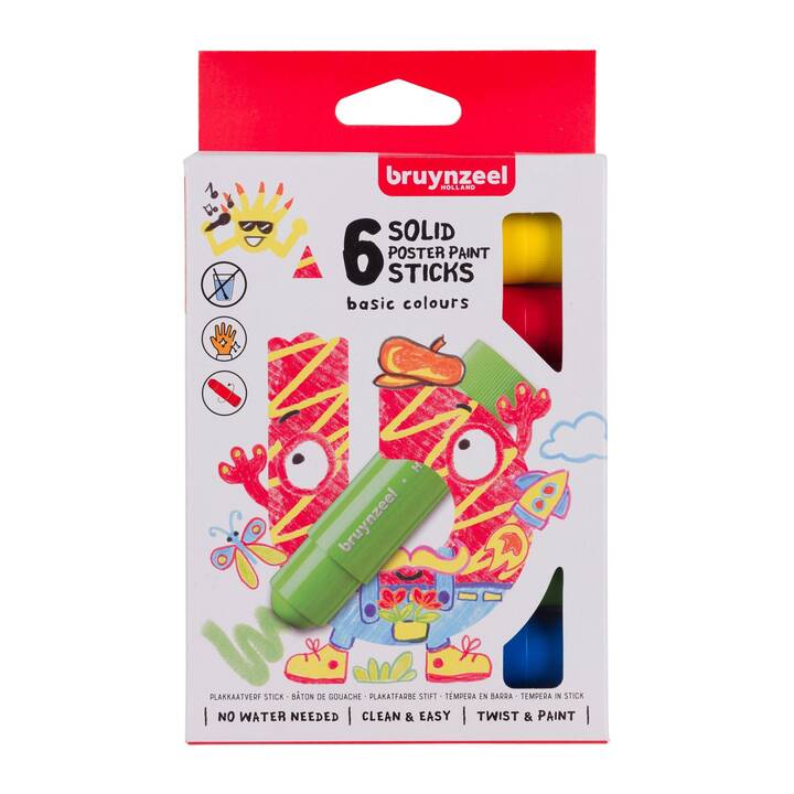BRUYNZEEL Crayons de couleur Basic (Multicolore, 6 pièce)