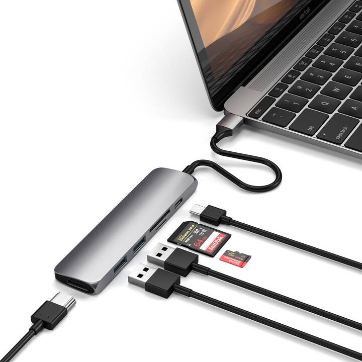 SATECHI USB-C SLIM (7 Ports, HDMI, USB Typ-A)