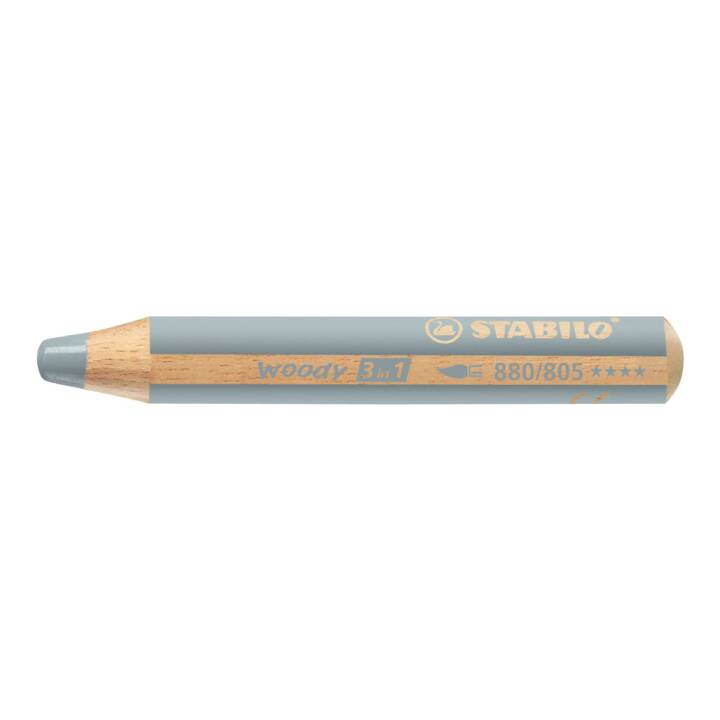 STABILO Crayons de couleur Woody 3 in 1 (Argent, 1 pièce)