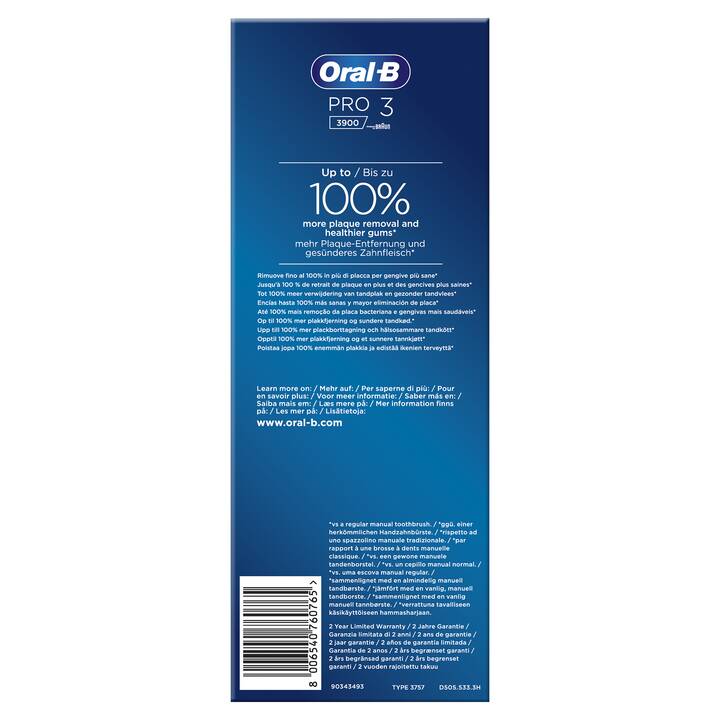 ORAL-B Pro 3 3900 Duo (Noir, Blanc)