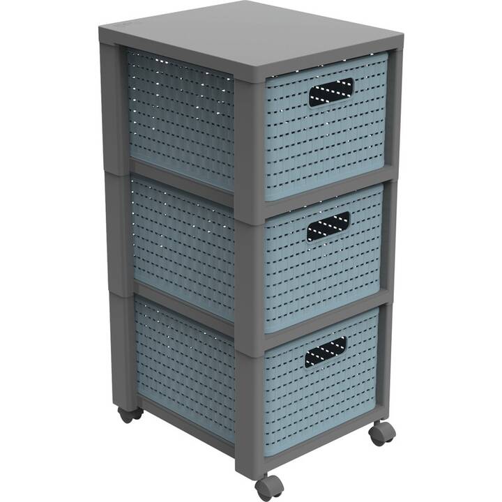 ROTHO Büroschubladenbox Country Eco (A4, 32.5 cm  x 37.5 cm  x 71.2 cm, Blau)
