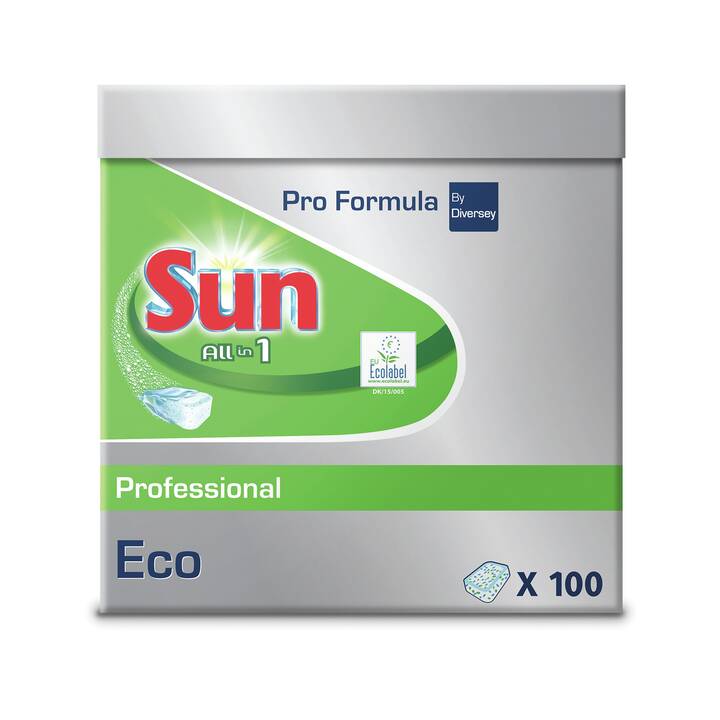 SUN Détergents pour lave-vaisselle Professional All in 1 Eco (100 Tabs)