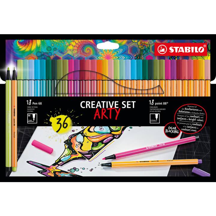 STABILO Arty Crayon feutre (Multicolore, 36 pièce)
