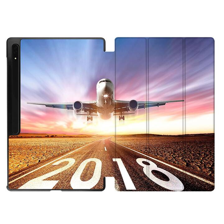 EG Hülle für Samsung Galaxy Tab S8 Ultra 14.6" (2022) - Orange - Flugzeug