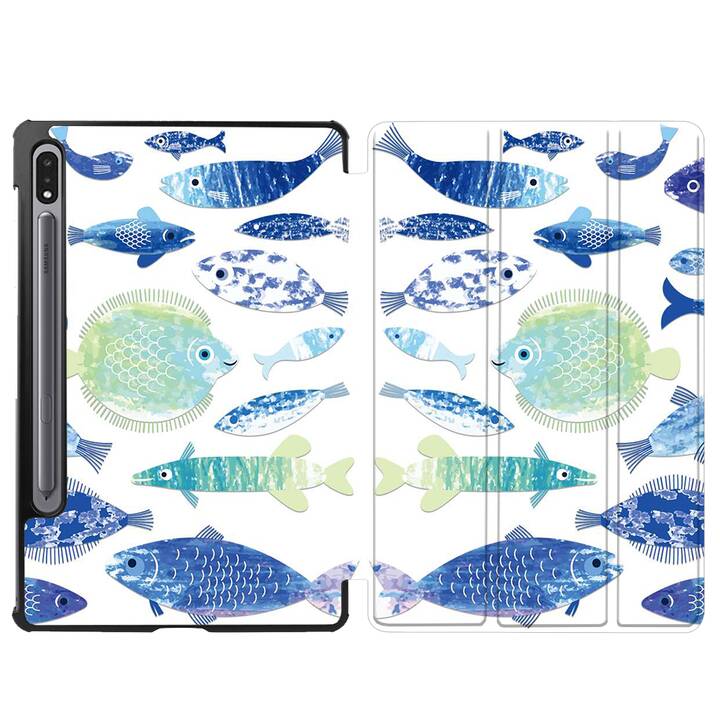 EG Hülle für Samsung Galaxy Tab S8 11" (2022) - Blau - Fisch