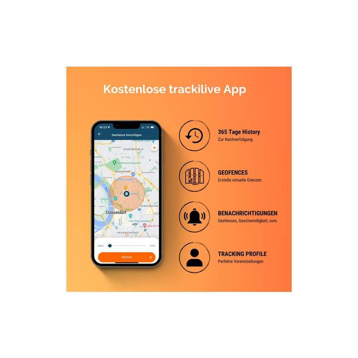 TRACKILIVE Trasmissione dati GPS Tracker EverFind (Nero)