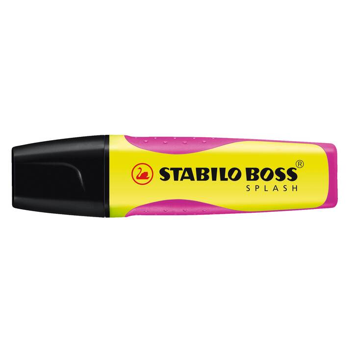 STABILO Textmarker Boss Splash (Orange, Pink, Grün, Gelb, 4 Stück)