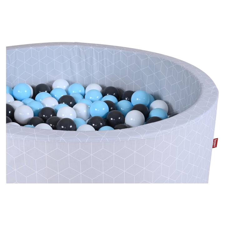 KNORRTOYS Piscine à balles Geo cube (Gris, Bleu clair, Blanc)