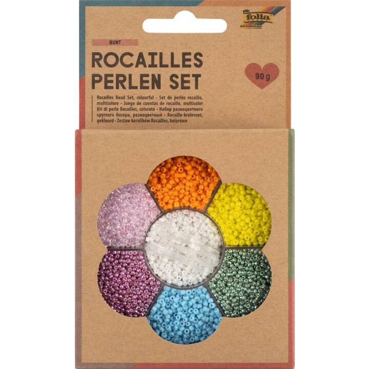 FOLIA Perlen (0.09 g, Kunststoff, Farbig assortiert)