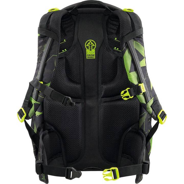 COOCAZOO Rucksack Mate Lime Flash (30 l, Schwarz, Grün