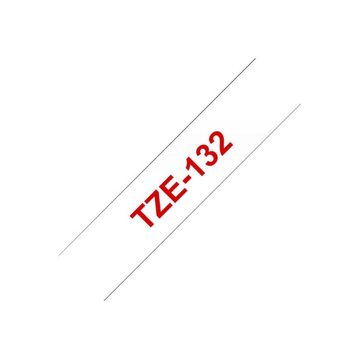 BROTHER TZe-132 Schriftband (Rot / Transparent, 12 mm)