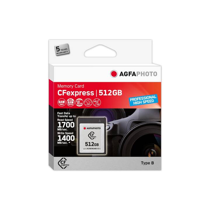 AGFAPHOTO CFexpress Typ B CFexpress (512 GB, 1700 MB/s)