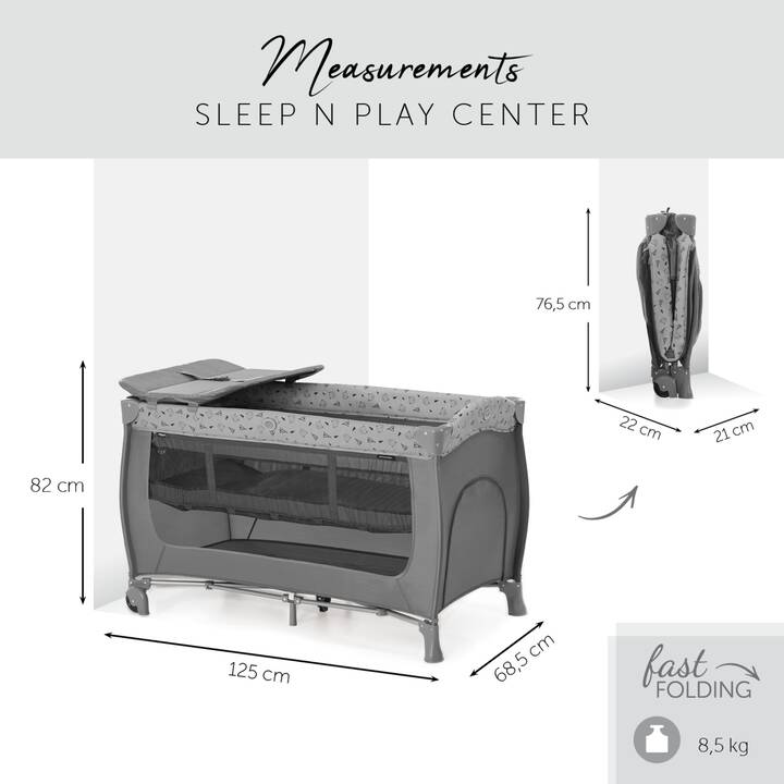 HAUCK Sleep n Play Center Lit (125 cm x 68.5 cm)