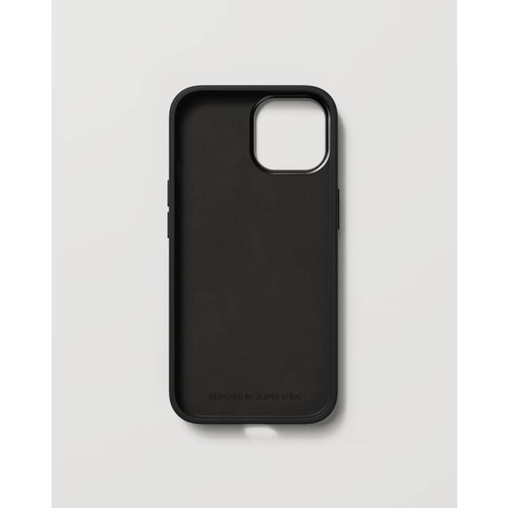 NUDIENT Backcover (iPhone 15, Schwarz Glanz, Schwarz, Charcoal black, Aluminium)