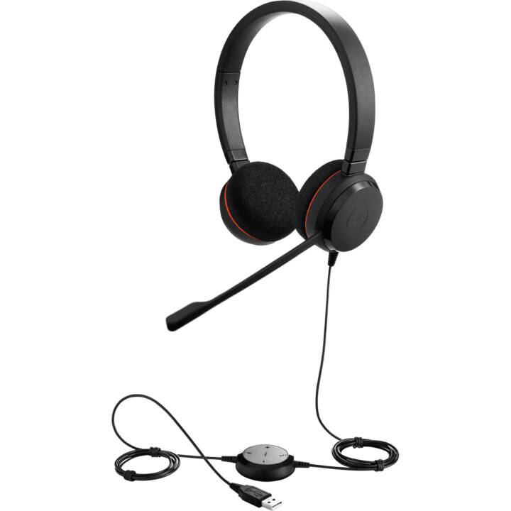 JABRA Casque micro de bureau Evolve 20 (On-Ear, Câble, Noir)