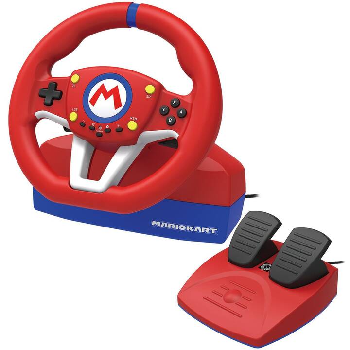 HORI Mario Kart Racing Wheel Pro MINI Volante e pedali (Rosso, Blu, Bianco)