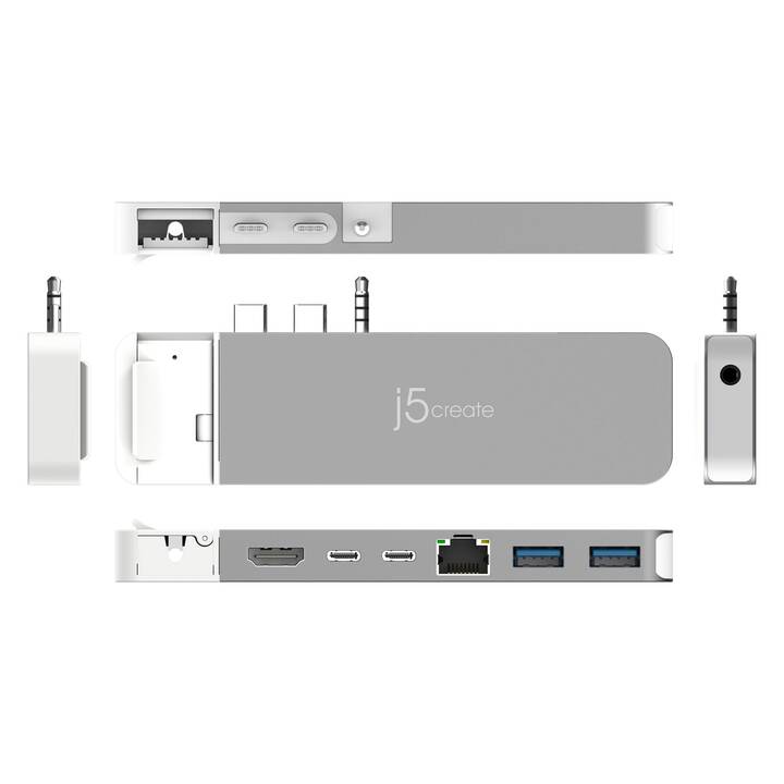 J5 CREATE  (3 Ports, USB di tipo A, RJ-45, USB di tipo C)