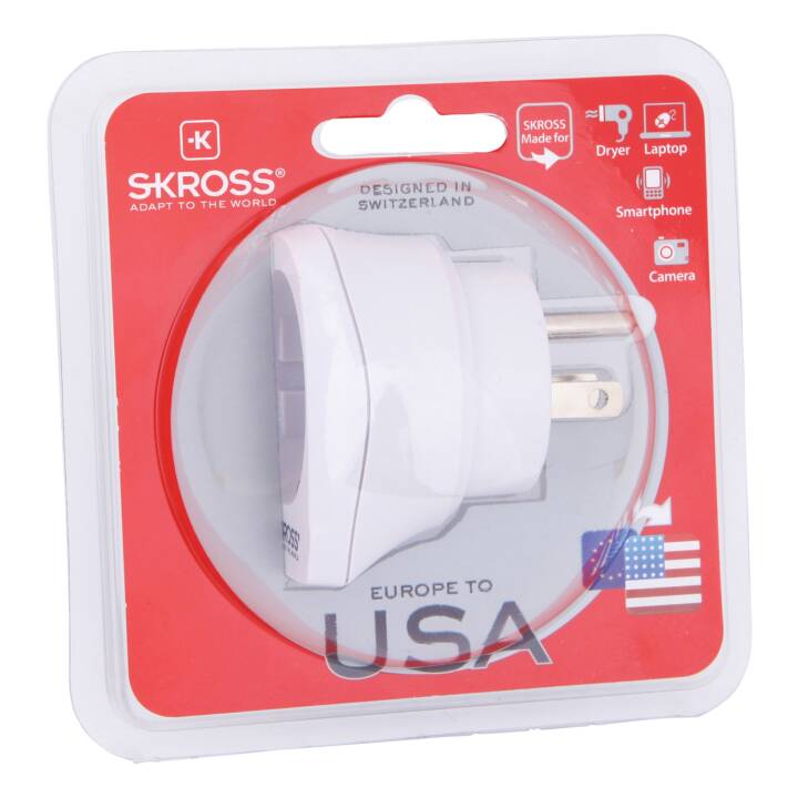 SKROSS Country Adapter Europe to USA Blanc