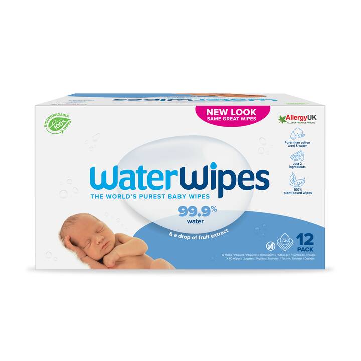 WATERWIPES Baby Feuchttücher (12 x 60 Stück)