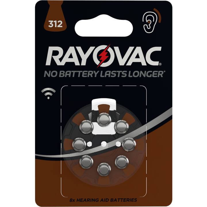 RAYOVAC PR41 Batterie (PR41 / 312 / braun, Hörgerät, 8 Stück)