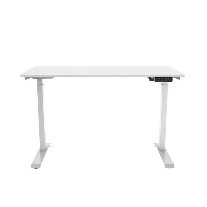 CONTINI Table de bureau réglable en hauteur ET119 (Blanc, 120 cm x 60 cm x 73 cm)