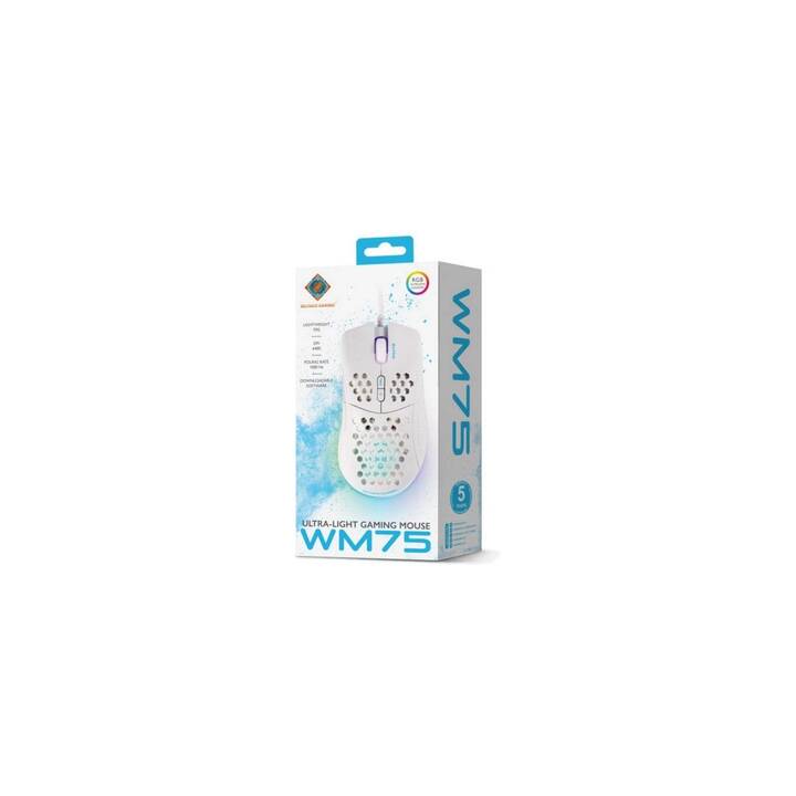DELTACO WM75 USB Maus (Kabel, Universal, Weiss) - Interdiscount