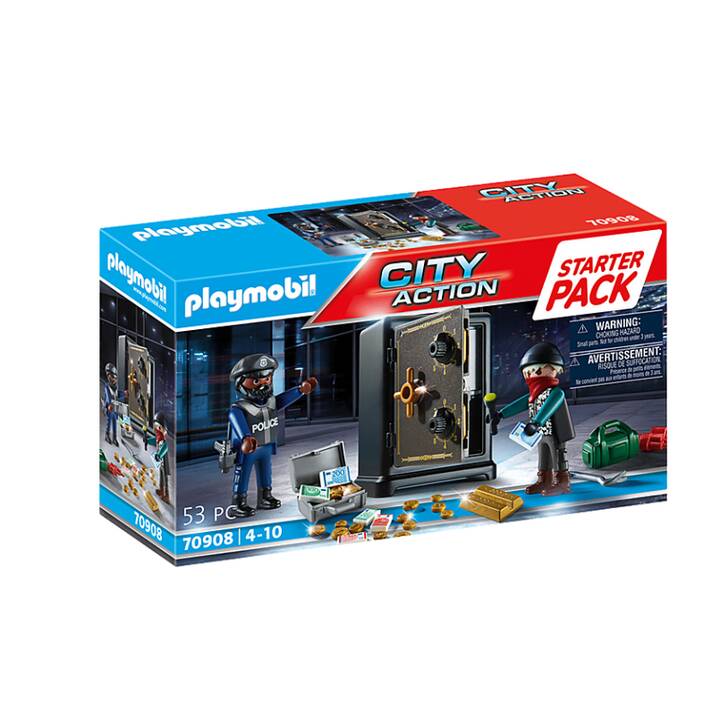 PLAYMOBIL City Action Starter Pack Policier avec cambrioleur de coffre-fort (70908)