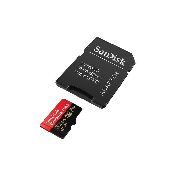 SANDISK MicroSD Extreme Pro (Video Class 30, UHS-I Class 3, 32 Go, 100 Mo/s)