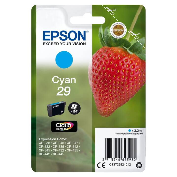 EPSON T29824012 (Cyan, 1 pezzo)