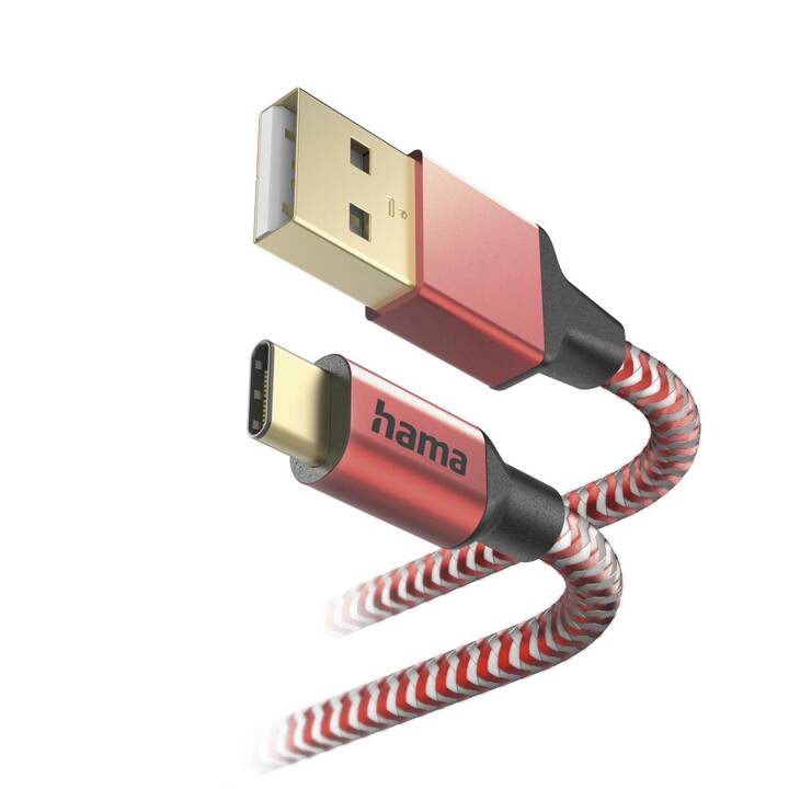 HAMA Reflective Câble (USB de type A, USB de type C, 1.5 m)