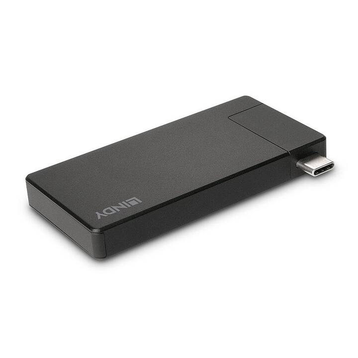 LINDY Stations d'accueil DST Micro (HDMI, USB 3.2 Gen 1 type-A, USB 3.2 Typ-C)