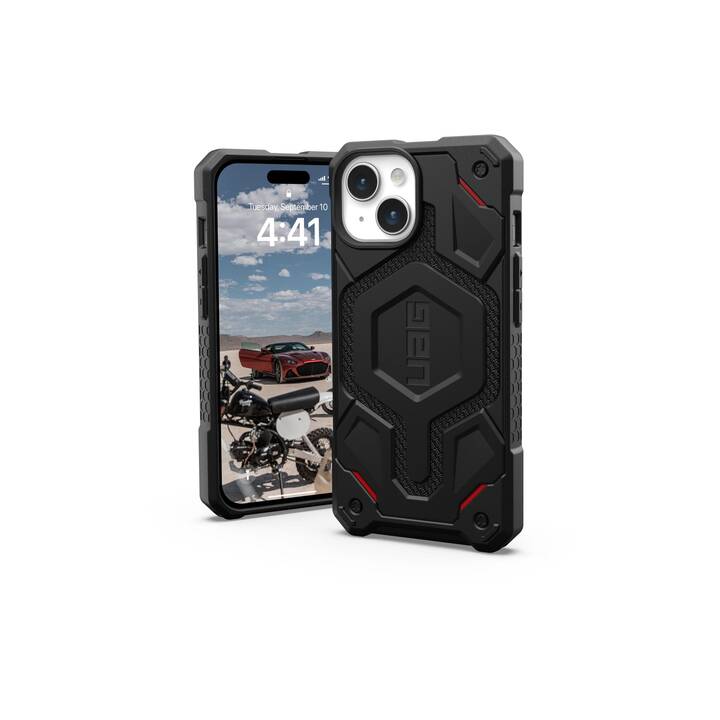 URBAN ARMOR GEAR Backcover (iPhone 15, Nero, Rosso)