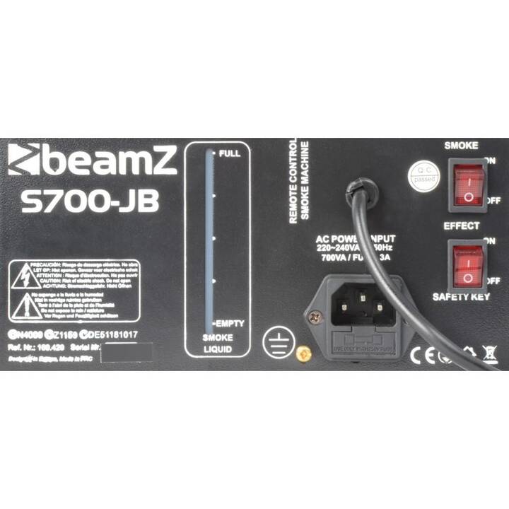 BEAMZ S700-JB Machine à fumée (0.25 l, 700 W, Noir)