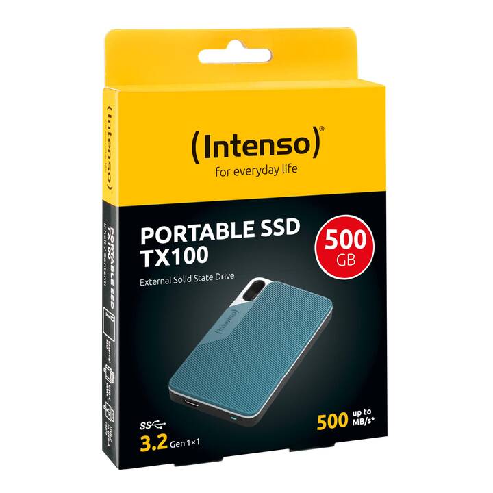 INTENSO TX100 (USB Typ-C, 500 GB, Grau, Blau)