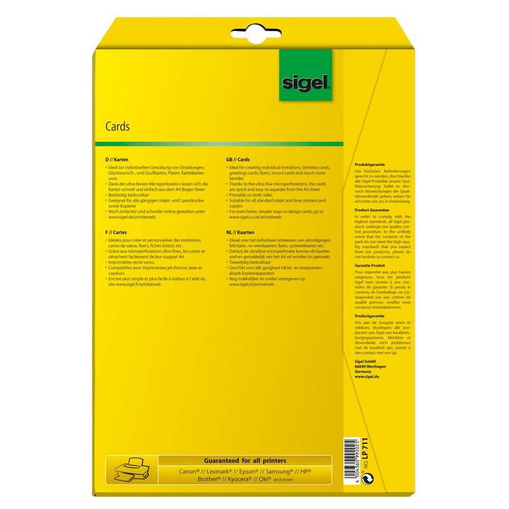 SIGEL LP711 Papier pour imprimante & copieur (80 feuille, A6, 185 g/m2)